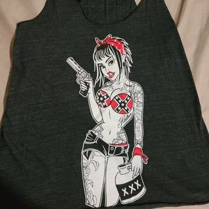 Heathen pinup rockabilly phsycobilly tank Size S